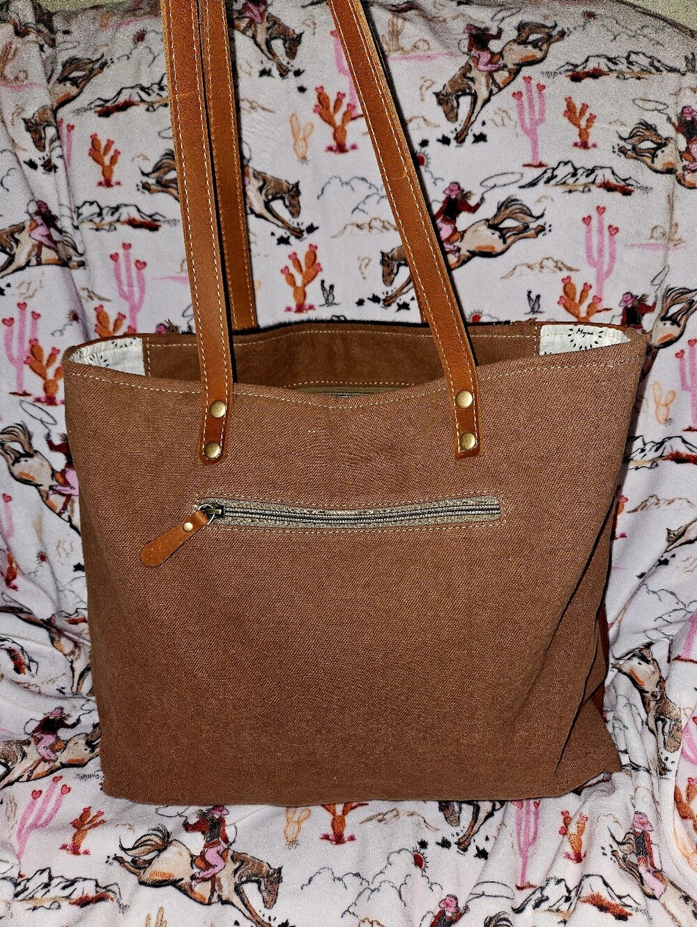 Myra Sunflower And Hide Tote Purse🌻 - Picture 3 of 4